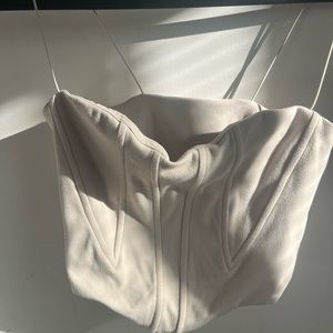 Joah Brown Cream Suede Corset Top Size S/M